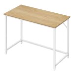 Bureau 100 x 50 x 76 cm cadre en m�tal pour bureau chambre salon couleur ch�ne et blanc