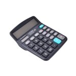 Calculatrice de bureau - 12 chiffres - alimentation solaire et batterie - couleur noire - mat�riau abs ...