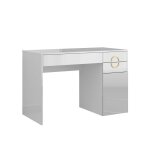 Bureau adela 115x55cm avec 3 tiroirs blanc haute brillance vicco