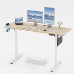 Bureau assis - debout �lectrique - earthyhome - 140x60 cm - fonction m�moire - anti - collision - aspect ...