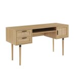 Bureau droit amana cannage rotin l150cm - bois