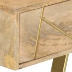 Bureau en bois de manguier avec tiroirs - wiens - 100x55x75 cm - bois de manguier massif - 2 tiroirs ...