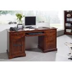 Bureau - bois massif dacacia laqu� (nougat) - style colonial - oxford #522