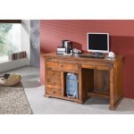 Bureau - bois massif dacacia laqu� (miel) - style colonial - oxford #0511
