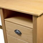 Bureau en bois de pin avec tiroirs - wiens - 120x50x74 cm - 3 tiroirs - �tag�re int�gr�e - bois de pin ...