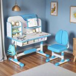 Bureau et chaise d�tude pour enfants fianao bureau 111�80cm r�glable chaise ergonomique double dossier ...