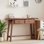 Bureau console vidaxl en acajou massif 110 x 30 x 79 cm marron ? compact et �l�gant
