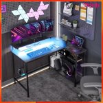 Bureau dangle - akozon - 12342 - led 22 modes 20 couleurs - 2 prises & 2 usb - design r�versible