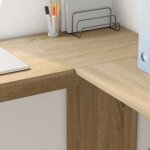 Bureau dangle avec �tag�re - wiens - ch�ne sonoma - 140x1135x75 cm - bois ding�nierie - 2 �tag�res - ...