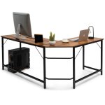 Bureau dangle en forme de l 168 x 125 x 74 cm pour 2 personnes