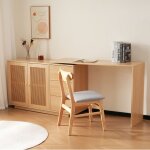 Bureau dangle rotatif 360� avec armoires de rangement - avec clayettes r�glables et fermeture amortie ...