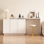 Bureau dangle rotatif 360� avec armoires de rangement - avec clayettes r�glables et fermeture amortie ...