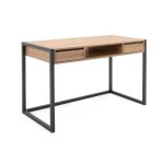 Bureau denver - panneaux de particules - d�cor ch�ne artisan anthracite - 120 x 75 x 60 cm