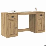 Promotion neuf bureau � domicile table de travail avec armoire ch�ne artisanal 1545x50x75 cm 291755
