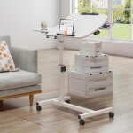 Bureau dordinateur pour la maison - errolves - r�glable - peu encombrant - 40 * 60 * 148 cm - blanc