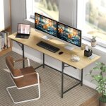 Bureau dordinateur pliable avec 2 rallonges grand espace pour �crans pieds en m�tal construction robuste ...
