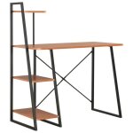 Vidaxl bureau avec tagre noir et marron 102x50x117 cm 20285