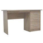 Bureau droit prague ? 3 tiroirs ? coloris chne sonoma ? design fonctionnel