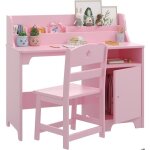 Bureau pour enfants avec chaise bureau d�tude - 93x42x78cm - table d�tude en bois - rose