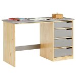 Bureau enfant écolier junior emma pupitre inclinable avec 4 tiroirs en pin massif naturel et lasuré gris ... Bureau enfant écolier junior emma pupitre inclinable avec 4 tiroirs en pin massif naturel et lasuré gris ...
