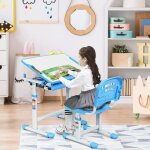 Costway bureau enfant ergonomique hauteurs et angle rglable 0 - 40 ensemble table avec chaisestable ...