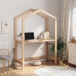 Bureau denfant sus� pin 160 x 110 x 50 cm naturel