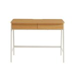 Bureau esra effet ch�ne et blanc 100cm