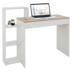 Bureau avec étagère 110x72x40 cm blanc / chêne sonoma en bois ml - design Bureau avec étagère 110x72x40 cm blanc / chêne sonoma en bois ml - design