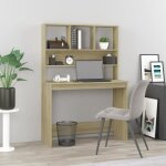 Bureau avec étagères chêne sonoma 102x45x148 cm - the living store - bureaux - brun - blanc Bureau avec étagères chêne sonoma 102x45x148 cm - the living store - bureaux - brun - blanc