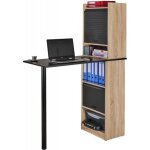 Bureau haut et rangements ch�ne noir - l 183. 8 x l 58 x h 107. 2 cm