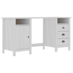 Bureau - hill range - blanc - 150x50x74 cm - bois de pin massif - 3 tiroirs Bureau - hill range - blanc - 150x50x74 cm - bois de pin massif - 3 tiroirs