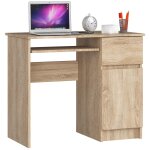 Bureau dordinateur akord droit piksel ch�ne sonoma 90 cm 1 porte 1 tiroir fa�ade ch�ne sonoma 3 �tag�res ...