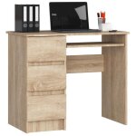 Bureau informatique - gst - 6 - 90 cm - chêne sonoma mat - 3 tiroirs - angle gauche Bureau informatique - gst - 6 - 90 cm - chêne sonoma mat - 3 tiroirs - angle gauche