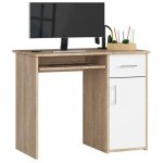 Bureau informatique multimédia avec rangement - gst - 1 90 cm sonoma / blanc - meuble de bureau ordinateur ... Bureau informatique multimédia avec rangement - gst - 1 90 cm sonoma / blanc - meuble de bureau ordinateur ...