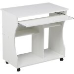 Bureau informatique roulant - 80x48x76 cm - table ordinateur - grand support clavier coulissant meuble ... Bureau informatique roulant - 80x48x76 cm - table ordinateur - grand support clavier coulissant meuble ...