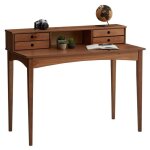 Bureau secrtaire milano en pin massif avec 4 tiroirs et 1 niche bois lasur brun fonc