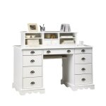 Bureau ministre blanc surmeuble style anglais 11 tiroirs l 137. 5 h 99. 7 p 58. 3 - l 137. 5 x l 58. ...