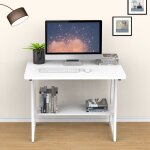 Bureau - moderne - infrieure tagre - bois mdf laqu blanc - 80x50x73cm