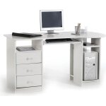 Bureau multi rangements bob en pin massif lasur blanc