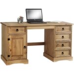 Bureau multi rangements tequila style mexicain en pin massif  la finition cire