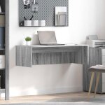 Bureau mural - vidaxl - 100 x 45 x 30 cm - gris sonoma - bois ding�nierie - suspendu