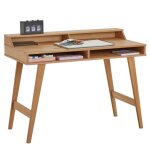 Bureau secrtaire luna avec niches 110 x 84 x 54 cm en bois de pin massif rangement lgant et compact ...