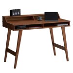 Bureau secrtaire luna avec niches 110 x 84 x 54 cm en bois de pin massif rangement lgant et compact ...