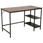 Bureau ocala - clp - plateau en mdf - tubes dacier - colonne de rangement - noir / marron