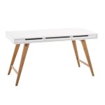 Bureau - pedro - 140 cm - 3 tiroirs - design moderne - laqu� blanc