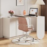 Bureau pivotant 360� blanc avec rangement - 3 armoires bureau multifonctionnel pour bureau / salle � ...