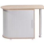 Bureau pivotant et meuble de rangement chne 2 niches 77 x 717 x 47 cm - aluminium - l 105 x l 55 x h ...