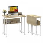 Bureau pliant avec roulettes 80�58�75 cm bureau dordinateur table avec �tag�re multifonction pour maison ...