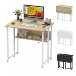 Bureau pliant � roulettes 80�58�75 cm bureau portable table de bureau pliante avec rangement bureau dordinateu ...