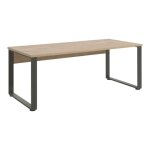 Bureau professionnel droit 170cm ? ch�ne dor� et noir ? collection dep�